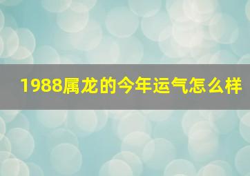 1988属龙的今年运气怎么样