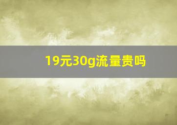 19元30g流量贵吗