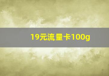 19元流量卡100g