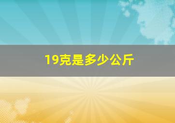 19克是多少公斤