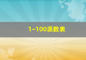 1~100派数表