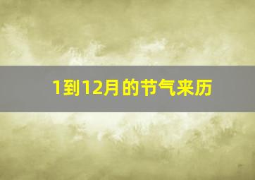 1到12月的节气来历