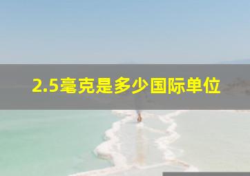 2.5毫克是多少国际单位