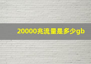 20000兆流量是多少gb