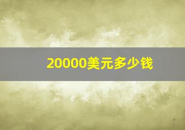 20000美元多少钱