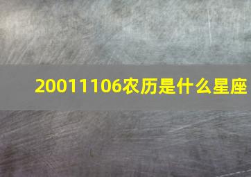 20011106农历是什么星座