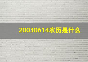 20030614农历是什么