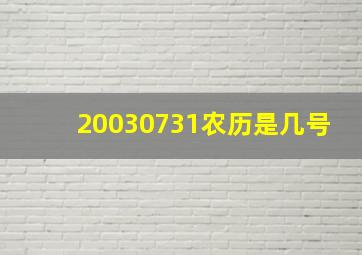 20030731农历是几号