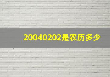 20040202是农历多少