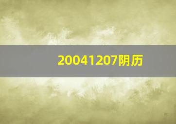 20041207阴历