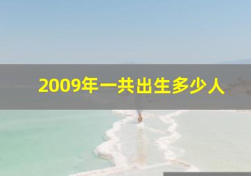 2009年一共出生多少人