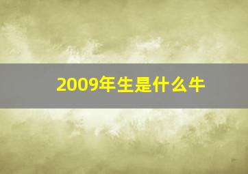 2009年生是什么牛