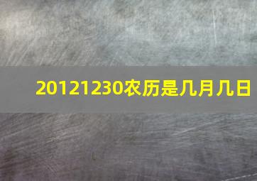 20121230农历是几月几日