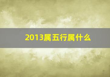 2013属五行属什么