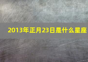 2013年正月23日是什么星座