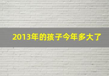 2013年的孩子今年多大了