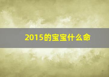 2015的宝宝什么命