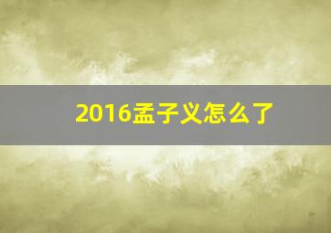 2016孟子义怎么了