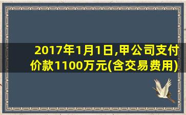 2017年1月1日,甲公司支付价款1100万元(含交易费用)