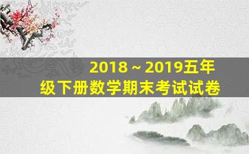 2018～2019五年级下册数学期末考试试卷