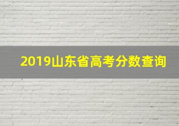 2019山东省高考分数查询