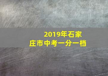 2019年石家庄市中考一分一档