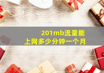 201mb流量能上网多少分钟一个月