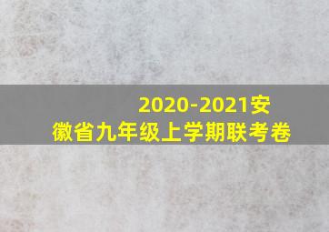 2020-2021安徽省九年级上学期联考卷