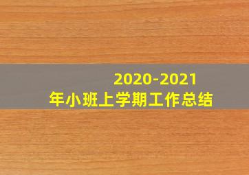 2020-2021年小班上学期工作总结