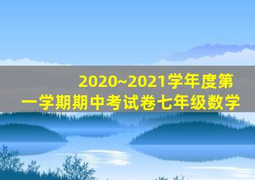 2020~2021学年度第一学期期中考试卷七年级数学