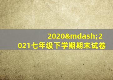 2020—2021七年级下学期期末试卷