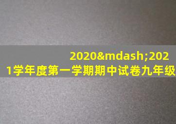 2020—2021学年度第一学期期中试卷九年级