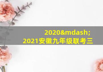 2020—2021安徽九年级联考三