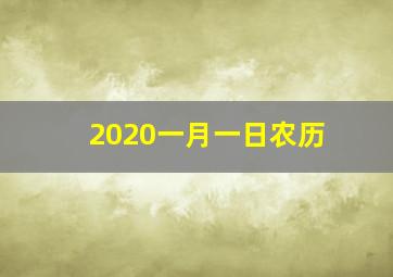 2020一月一日农历