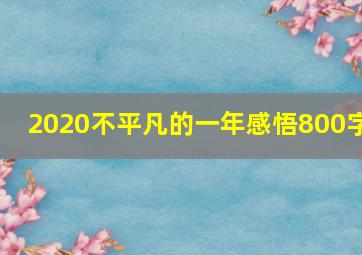 2020不平凡的一年感悟800字