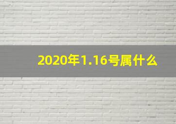 2020年1.16号属什么