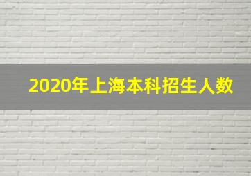 2020年上海本科招生人数