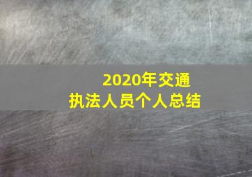 2020年交通执法人员个人总结