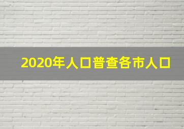 2020年人口普查各市人口