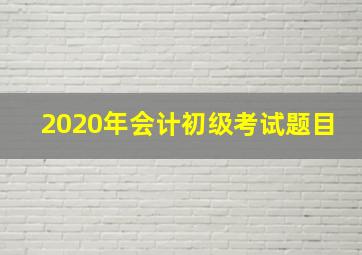 2020年会计初级考试题目