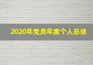 2020年党员年度个人总结