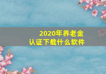 2020年养老金认证下载什么软件