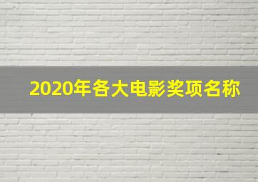 2020年各大电影奖项名称