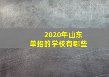 2020年山东单招的学校有哪些