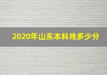 2020年山东本科线多少分