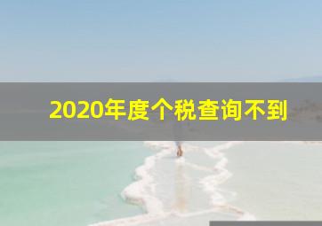 2020年度个税查询不到