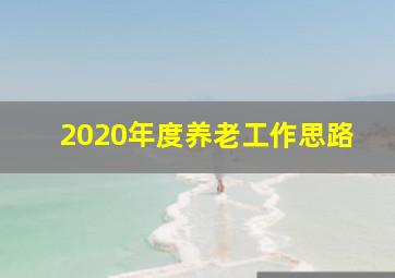 2020年度养老工作思路