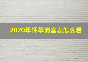 2020年怀孕清宫表怎么看