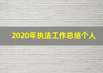 2020年执法工作总结个人