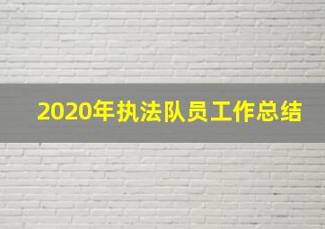 2020年执法队员工作总结